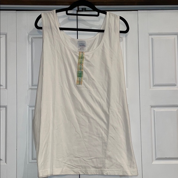 ☀️☀️ONLY Cream Sleeveless Tank Top Soft Fabric - Picture 1 of 6